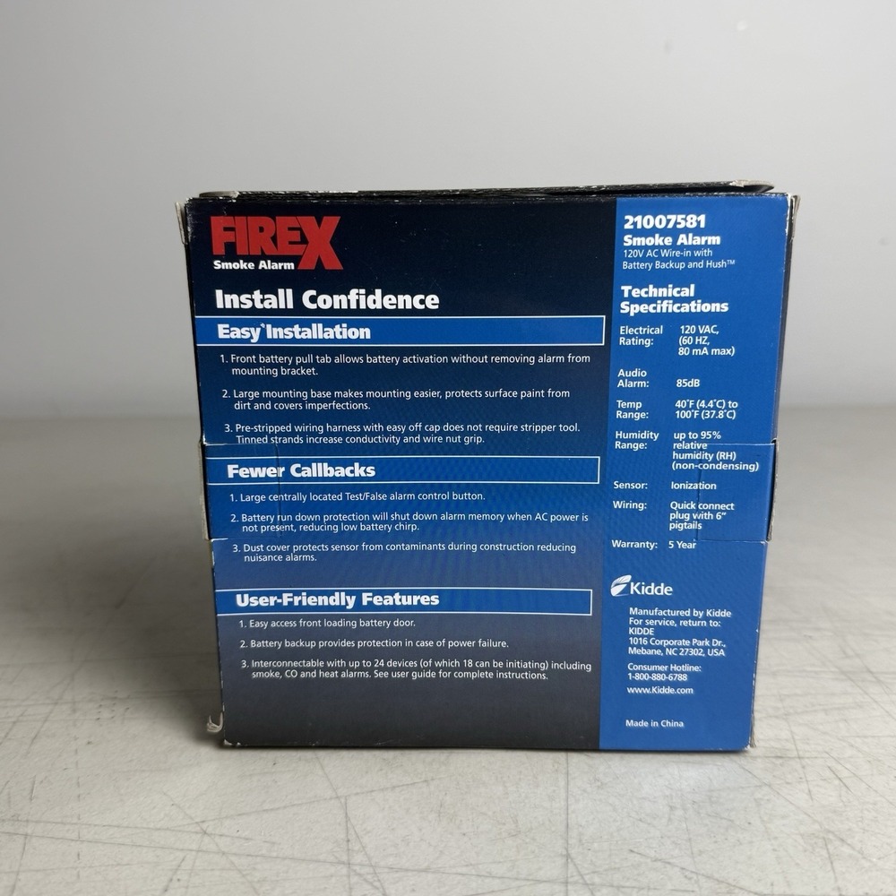 FireX Kidde i4618 Hardwired Smoke Alarm 21007581 120V with Battery Backup - Picture 2 of 5